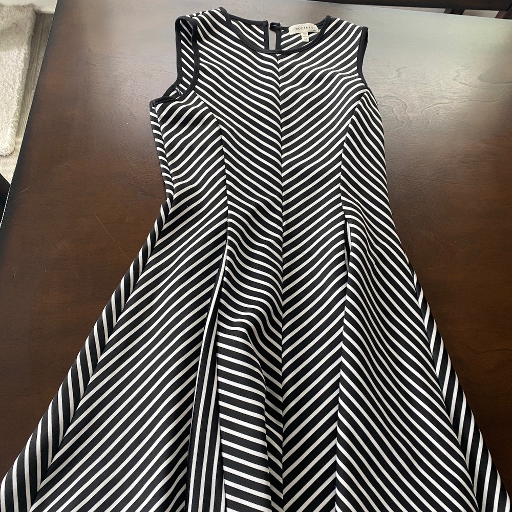 Monteau Black and White Striped Dress